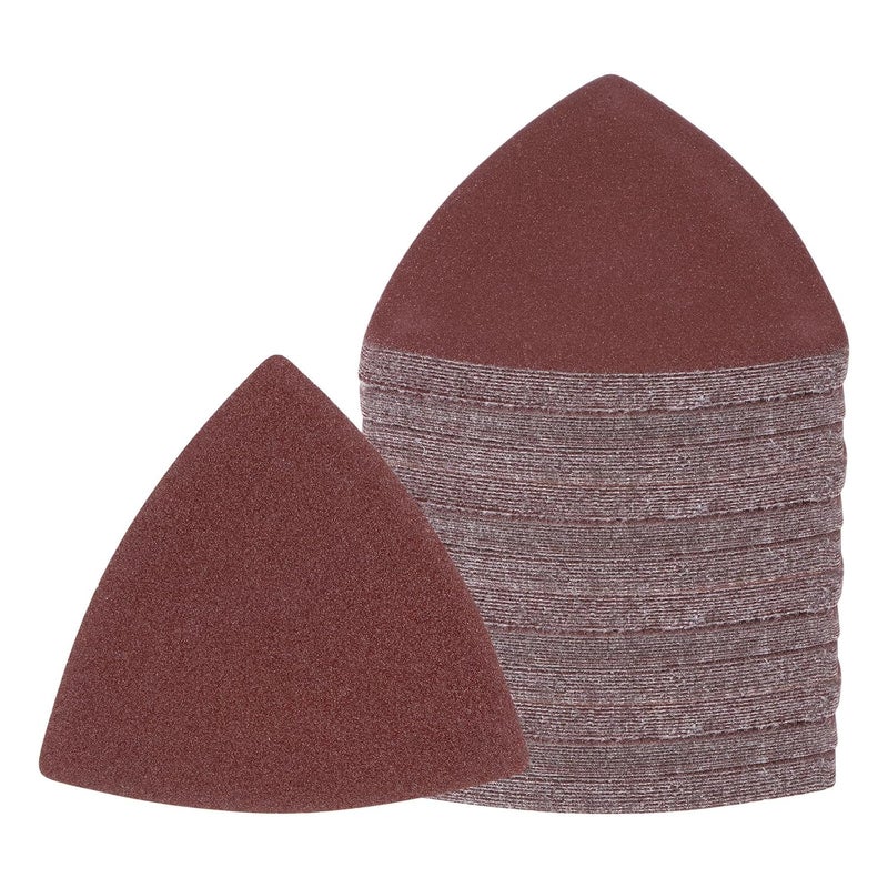 Kozelo 120pcs Mouse Sander Detail Sandpaper - [ 180 Grit, 3-1/8" ] Triangle Hook and Loop Assorted Sanding Pads Sheet for Wood Furniture Polishing Use | Aluminum Oxide Sandpaper - Image 1